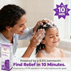 Alltripal Ivermectin Lotion application demonstrated for lice treatment