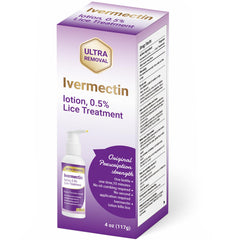 Alltripal Ivermectin Lotion bottle showing the lice treatment packaging on dry scalp