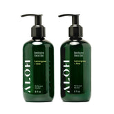 ALO ALŌH lemongrass aloe hand gel bottle 2-pack for on-the-go cleansing.