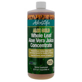 Aloe Life whole-leaf juice bottle on counter highlights natural digestion support potential