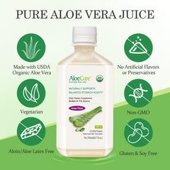 AloeCure glass serving highlights a cool, inviting color ideal for hydration.