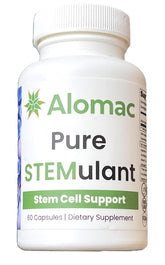 Alomac Pure STEMulant bottle front with capsules for recovery support
