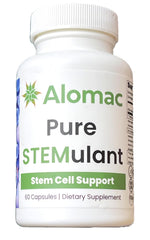 Alomac Pure STEMulant bottle front with capsules for recovery support