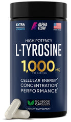 Alpha Flow L-Tyrosine 1000mg bottle ready for daily focus.