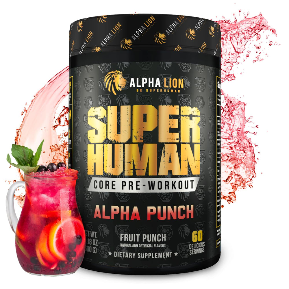 ALPHA LION Core Pre-Workout Alpha Punch bottle energizing training