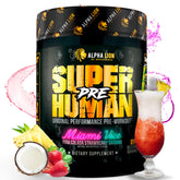 ALPHA LION Superhuman Pre Workout tub front for sustained energy during workouts.