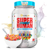 ALPHA LION Superhuman Whey bottle highlights pure isolate for fast post-workout recovery.