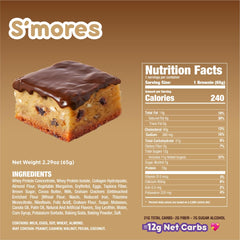 Alpha Prime Prime Bites Brownie nutrition facts highlight 19g protein and 5g collagen.