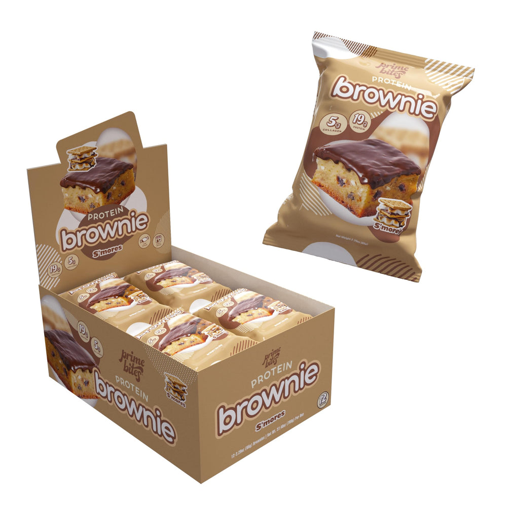 Alpha Prime Prime Bites Brownie packaging, ideal on-the-go protein snack for active lifestyles.