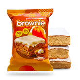 Alpha Prime Prime Bites Brownie glazed pumpkin spice front view, high-protein snack for on-the-go.