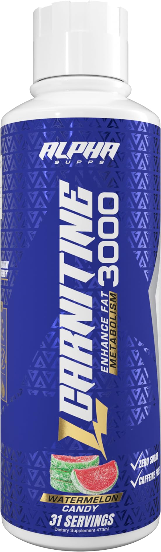 Alpha Supps Liquid L-Carnitine 3000 bottle ready for daily use to support energy
