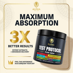 Alpha Tribe Test Protocol on gym setup suggests performance and stamina support.