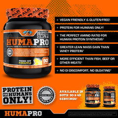 Close-up of Humapro ingredient panel showing vegan formula