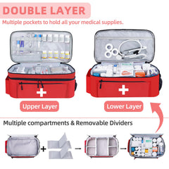 ALSLEA first aid bag smooth dual zipper for fast side-to-side opening.