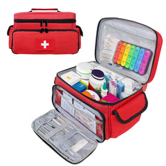 ALSLEA first aid bag red front view showing quick-access storage
