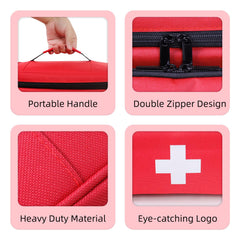 ALSLEA first aid bag red with sturdy handle for easy transport