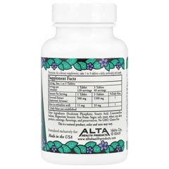 Alta Health Silica with Bioflavonoids tablets ingredients visual showcases horsetail extract and bioflavonoids for absorption