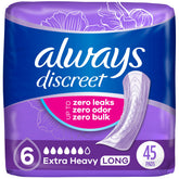 Always Discreet rapidDry core delivers stronger protection for day-long confidence.