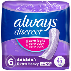Always Discreet rapidDry core delivers stronger protection for day-long confidence.