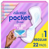 Always Pocket FlexFoam packs in front view showing discreet design for on-the-go protection