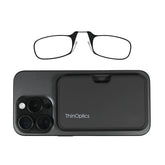 Always With You ThinOptics readers with pod case attached to a phone for instant reading on the go.