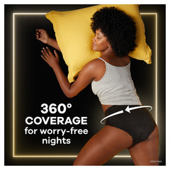 Always ZZZ Overnight Underwear absorbe hasta cinco compresas para mayor conveniencia.