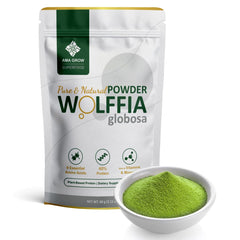 AMA GROW Wolffia dried packaging showcases a clean plant-based protein option.