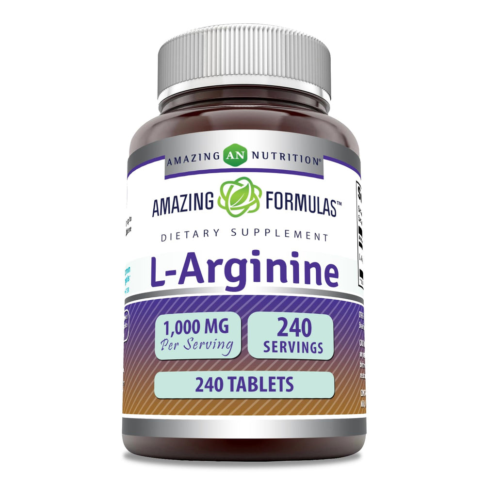 Amazing Formulas L-Arginine 1000mg bottle front view for simple daily supplementation
