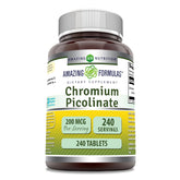 Amazing Formulas chromium picolinate tablet beside water for daily use.