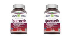 Amazing Formulas quercetin 500mg bottle with vegan capsules for daily antioxidant support.