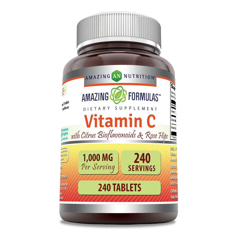 Amazing Formulas Vitamin C with Rose Hips bottle—antioxidant-rich daily support.