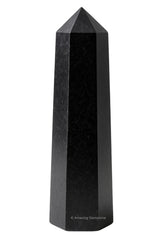 Amazing Gemstone Black Tourmaline Crystal Tower energizes and purifies the space for renewed focus.