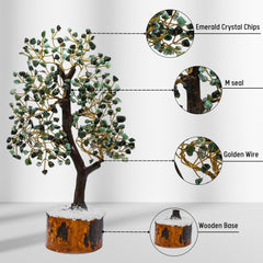 Amazing Gemstone Emerald Crystal Bonsai adds natural beauty to living spaces