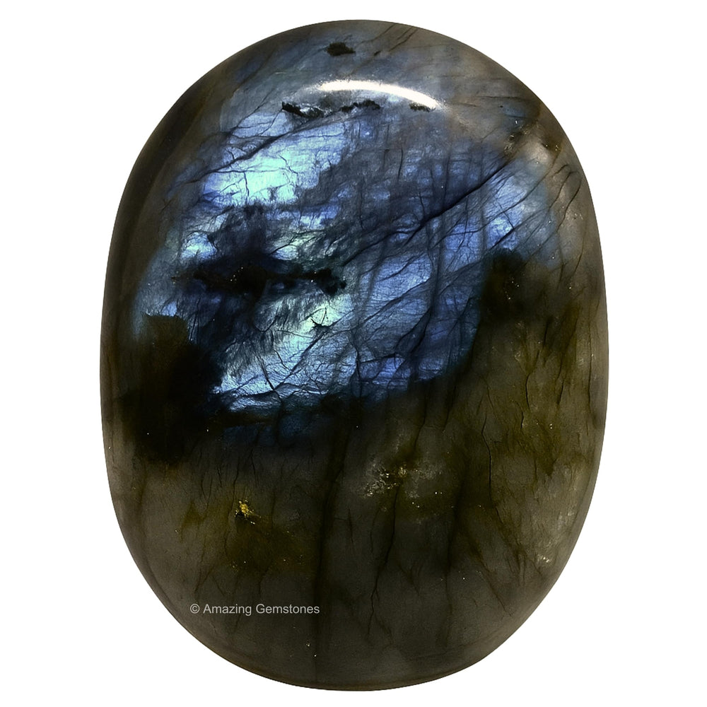 Amazing Gemstone Labradorite palm stone large size for easy holding during meditation.