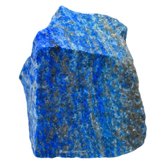 Amazing Gemstone lapis lazuli rough stone close-up displaying blue hues and texture.