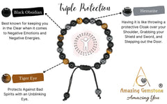Pulsera Amazing Gemstone con obsidiana negra para defensa de energías negativas.
