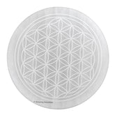 Amazing Gemstone selenite plate 4-inch for crystal charging and energy amplification.