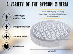 Amazing Gemstone selenite plate for energy amplification during meditation.