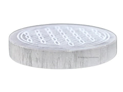 Amazing Gemstone selenite round disc for home and office decor and energy alignment.