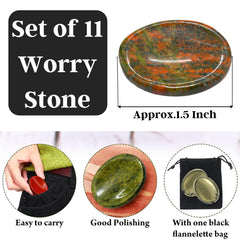 Velvet pouch included with Amazing Gemstone worry stones for safe storage