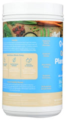 Amazing Grass Organic Plant Protein Blend nutrition label highlights protein, greens, and vitamins.