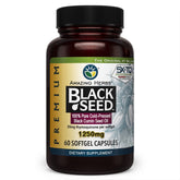 Amazing Herbs Black Seed Oil Capsules bottle showing premium potency for daily support.