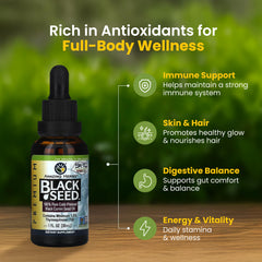 Amazing Herbs Nigella Sativa seeds closeup highlighting organic, pesticide-free quality.