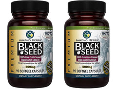 Amazing Herbs Black Seed Oil Capsules bottle for daily wellness and vitality.