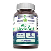 Amazing Nutrition Alpha Lipoic Acid 600mg bottle front: premium daily supplement for overall well-being.