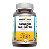 Amazing Nutrition Amazing Omega cod liver oil lemon softgel bottle for daily omega-3 intake