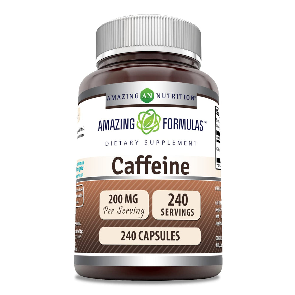 Amazing Nutrition caffeine 200 mg capsule ready for daily energy support.