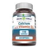 Amazing Nutrition Calcium with Vitamin D3 bottle, supports daily bone health.
