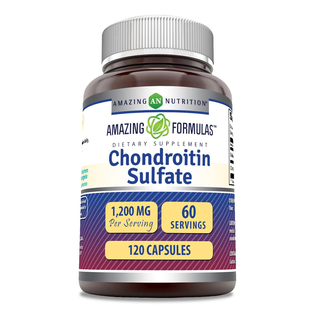 Amazing Nutrition chondroitin 1200mg bottle shown for daily joint support potential benefits