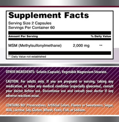 Amazing Nutrition MSM bottle features non-GMO seal and gluten-free badge.
